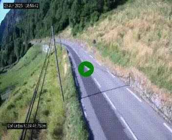 Webcam dans les Pyrénées Atlantique au niveau du col d'Urdos et du fort du Pourtalet sur la N134, en direction du Col et du tunnel du Somport, à 765 mètres d'altitude