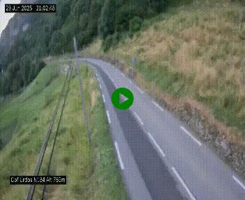 Webcam dans les Pyrénées Atlantique au niveau du col d'Urdos et du fort du Pourtalet sur la N134, en direction du Col et du tunnel du Somport, à 765 mètres d'altitude