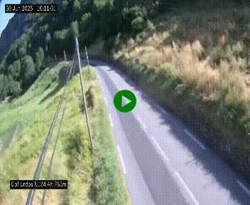 Webcam dans les Pyrénées Atlantique au niveau du col d'Urdos et du fort du Pourtalet sur la N134, en direction du Col et du tunnel du Somport, à 765 mètres d'altitude