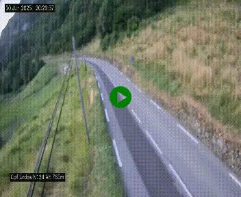 Webcam dans les Pyrénées Atlantique au niveau du col d'Urdos et du fort du Pourtalet sur la N134, en direction du Col et du tunnel du Somport, à 765 mètres d'altitude