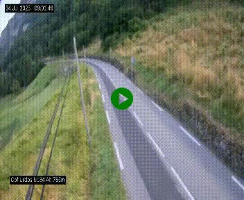 Webcam dans les Pyrénées Atlantique au niveau du col d'Urdos et du fort du Pourtalet sur la N134, en direction du Col et du tunnel du Somport, à 765 mètres d'altitude