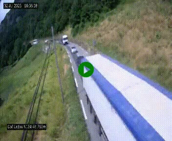 Webcam dans les Pyrénées Atlantique au niveau du col d'Urdos et du fort du Pourtalet sur la N134, en direction du Col et du tunnel du Somport, à 765 mètres d'altitude