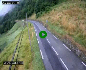 Webcam dans les Pyrénées Atlantique au niveau du col d'Urdos et du fort du Pourtalet sur la N134, en direction du Col et du tunnel du Somport, à 765 mètres d'altitude