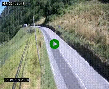Webcam dans les Pyrénées Atlantique au niveau du col d'Urdos et du fort du Pourtalet sur la N134, en direction du Col et du tunnel du Somport, à 765 mètres d'altitude