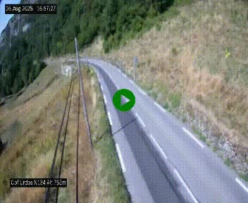 Webcam dans les Pyrénées Atlantique au niveau du col d'Urdos et du fort du Pourtalet sur la N134, en direction du Col et du tunnel du Somport, à 765 mètres d'altitude