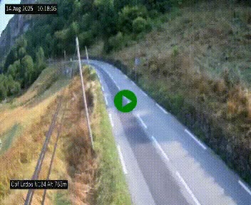 Webcam dans les Pyrénées Atlantique au niveau du col d'Urdos et du fort du Pourtalet sur la N134, en direction du Col et du tunnel du Somport, à 765 mètres d'altitude