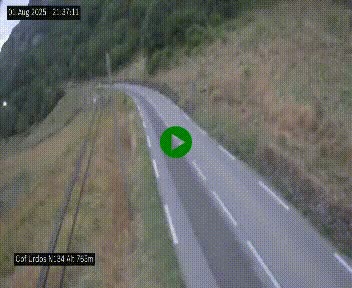 Webcam dans les Pyrénées Atlantique au niveau du col d'Urdos et du fort du Pourtalet sur la N134, en direction du Col et du tunnel du Somport, à 765 mètres d'altitude