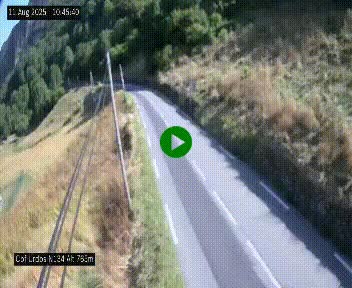 Webcam dans les Pyrénées Atlantique au niveau du col d'Urdos et du fort du Pourtalet sur la N134, en direction du Col et du tunnel du Somport, à 765 mètres d'altitude
