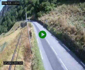 Webcam dans les Pyrénées Atlantique au niveau du col d'Urdos et du fort du Pourtalet sur la N134, en direction du Col et du tunnel du Somport, à 765 mètres d'altitude