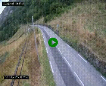 Webcam dans les Pyrénées Atlantique au niveau du col d'Urdos et du fort du Pourtalet sur la N134, en direction du Col et du tunnel du Somport, à 765 mètres d'altitude