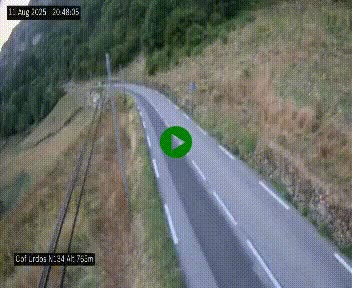 Webcam dans les Pyrénées Atlantique au niveau du col d'Urdos et du fort du Pourtalet sur la N134, en direction du Col et du tunnel du Somport, à 765 mètres d'altitude
