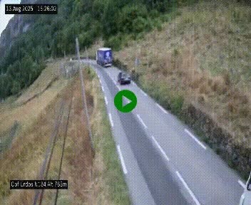 Webcam dans les Pyrénées Atlantique au niveau du col d'Urdos et du fort du Pourtalet sur la N134, en direction du Col et du tunnel du Somport, à 765 mètres d'altitude