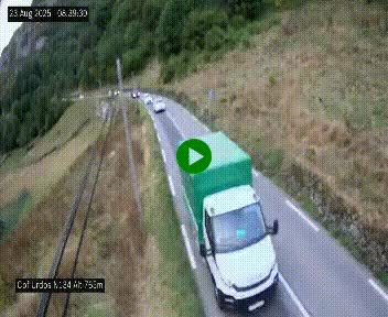 Webcam dans les Pyrénées Atlantique au niveau du col d'Urdos et du fort du Pourtalet sur la N134, en direction du Col et du tunnel du Somport, à 765 mètres d'altitude