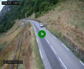 Webcam dans les Pyrénées Atlantique au niveau du col d'Urdos et du fort du Pourtalet sur la N134, en direction du Col et du tunnel du Somport, à 765 mètres d'altitude