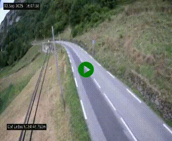 Webcam dans les Pyrénées Atlantique au niveau du col d'Urdos et du fort du Pourtalet sur la N134, en direction du Col et du tunnel du Somport, à 765 mètres d'altitude
