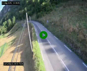 Webcam dans les Pyrénées Atlantique au niveau du col d'Urdos et du fort du Pourtalet sur la N134, en direction du Col et du tunnel du Somport, à 765 mètres d'altitude