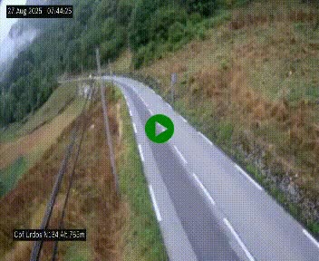 <h2>Webcam dans les Pyrénées Atlantique au niveau du col d'Urdos et du fort du Pourtalet sur la N134, en direction du Col et du tunnel du Somport, à 765 mètres d'altitude</h2>