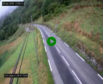 <h2>Webcam dans les Pyrénées Atlantique au niveau du col d'Urdos et du fort du Pourtalet sur la N134, en direction du Col et du tunnel du Somport, à 765 mètres d'altitude</h2>