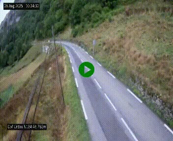 <h2>Webcam dans les Pyrénées Atlantique au niveau du col d'Urdos et du fort du Pourtalet sur la N134, en direction du Col et du tunnel du Somport, à 765 mètres d'altitude</h2>