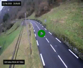 <h2>Webcam dans les Pyrénées Atlantique au niveau du col d'Urdos et du fort du Pourtalet sur la N134, en direction du Col et du tunnel du Somport, à 765 mètres d'altitude</h2>