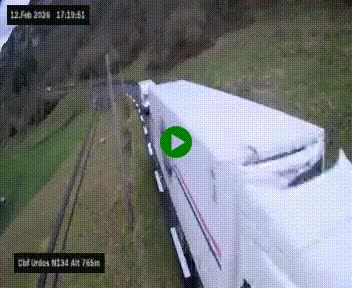 <h2>Webcam dans les Pyrénées Atlantique au niveau du col d'Urdos et du fort du Pourtalet sur la N134, en direction du Col et du tunnel du Somport, à 765 mètres d'altitude</h2>