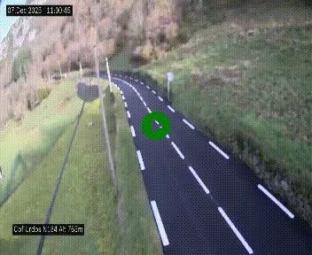 <h2>Webcam dans les Pyrénées Atlantique au niveau du col d'Urdos et du fort du Pourtalet sur la N134, en direction du Col et du tunnel du Somport, à 765 mètres d'altitude</h2>