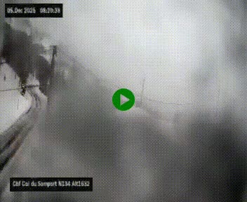 <h2>Webcam au col du Somport, côté français, sur la N134, dans les Pyrénées, en direction de l'Espagne, à 1632 mètres d'altitude</h2>