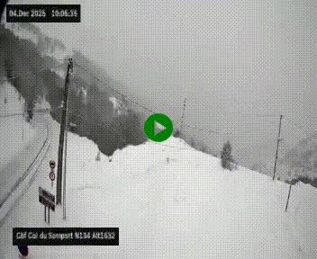 <h2>Webcam au col du Somport, côté français, sur la N134, dans les Pyrénées, en direction de l'Espagne, à 1632 mètres d'altitude</h2>