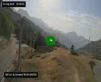 <h2>Webcam au col du Somport, côté français, sur la N134, dans les Pyrénées, en direction de l'Espagne, à 1632 mètres d'altitude</h2>