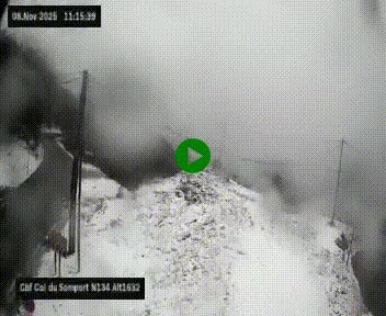 Webcam au col du Somport, côté français, sur la N134, dans les Pyrénées, en direction de l'Espagne, à 1632 mètres d'altitude
