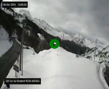 <h2>Webcam au col du Somport, côté français, sur la N134, dans les Pyrénées, en direction de l'Espagne, à 1632 mètres d'altitude</h2>