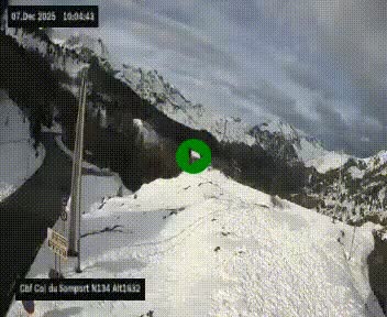<h2>Webcam au col du Somport, côté français, sur la N134, dans les Pyrénées, en direction de l'Espagne, à 1632 mètres d'altitude</h2>