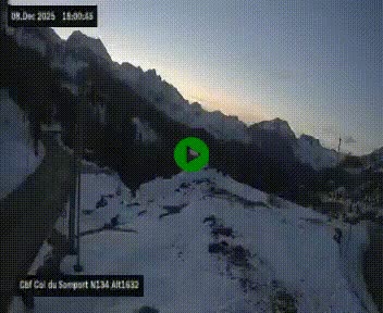 <h2>Webcam au col du Somport, côté français, sur la N134, dans les Pyrénées, en direction de l'Espagne, à 1632 mètres d'altitude</h2>