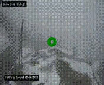 <h2>Webcam au col du Somport, côté français, sur la N134, dans les Pyrénées, en direction de l'Espagne, à 1632 mètres d'altitude</h2>