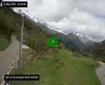 <h2>Webcam au col du Somport, côté français, sur la N134, dans les Pyrénées, en direction de l'Espagne, à 1632 mètres d'altitude</h2>