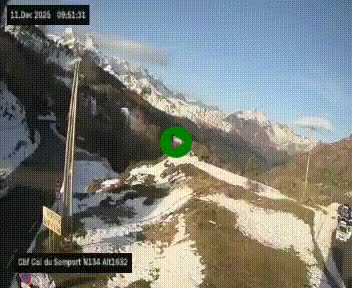 <h2>Webcam au col du Somport, côté français, sur la N134, dans les Pyrénées, en direction de l'Espagne, à 1632 mètres d'altitude</h2>