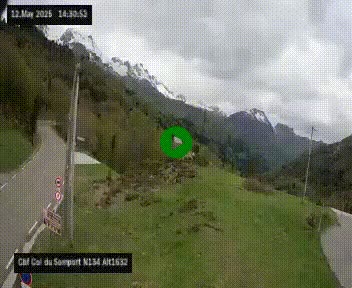 <h2>Webcam au col du Somport, côté français, sur la N134, dans les Pyrénées, en direction de l'Espagne, à 1632 mètres d'altitude</h2>