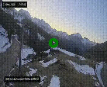 <h2>Webcam au col du Somport, côté français, sur la N134, dans les Pyrénées, en direction de l'Espagne, à 1632 mètres d'altitude</h2>