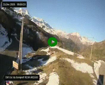 <h2>Webcam au col du Somport, côté français, sur la N134, dans les Pyrénées, en direction de l'Espagne, à 1632 mètres d'altitude</h2>