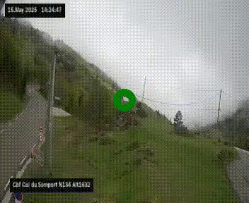 <h2>Webcam au col du Somport, côté français, sur la N134, dans les Pyrénées, en direction de l'Espagne, à 1632 mètres d'altitude</h2>