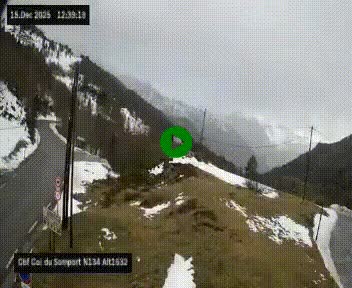<h2>Webcam au col du Somport, côté français, sur la N134, dans les Pyrénées, en direction de l'Espagne, à 1632 mètres d'altitude</h2>