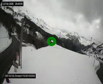 <h2>Webcam au col du Somport, côté français, sur la N134, dans les Pyrénées, en direction de l'Espagne, à 1632 mètres d'altitude</h2>