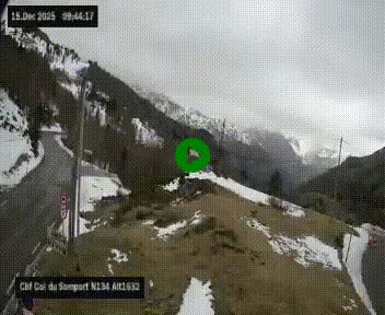 <h2>Webcam au col du Somport, côté français, sur la N134, dans les Pyrénées, en direction de l'Espagne, à 1632 mètres d'altitude</h2>