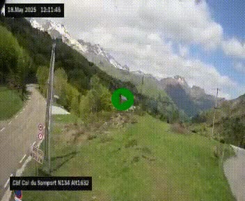 <h2>Webcam au col du Somport, côté français, sur la N134, dans les Pyrénées, en direction de l'Espagne, à 1632 mètres d'altitude</h2>