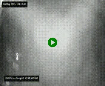 Webcam au col du Somport, côté français, sur la N134, dans les Pyrénées, en direction de l'Espagne, à 1632 mètres d'altitude