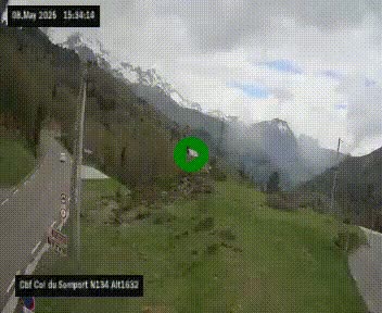 Webcam au col du Somport, côté français, sur la N134, dans les Pyrénées, en direction de l'Espagne, à 1632 mètres d'altitude