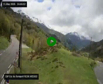 Webcam au col du Somport, côté français, sur la N134, dans les Pyrénées, en direction de l'Espagne, à 1632 mètres d'altitude