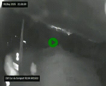 Webcam au col du Somport, côté français, sur la N134, dans les Pyrénées, en direction de l'Espagne, à 1632 mètres d'altitude