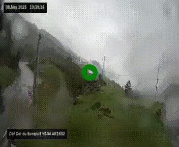 Webcam au col du Somport, côté français, sur la N134, dans les Pyrénées, en direction de l'Espagne, à 1632 mètres d'altitude