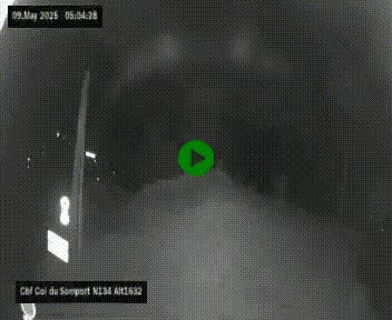 Webcam au col du Somport, côté français, sur la N134, dans les Pyrénées, en direction de l'Espagne, à 1632 mètres d'altitude